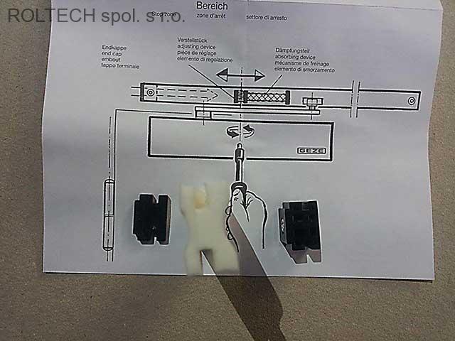 Omezovač otevření kluzné lišty TS 3000/5000 pro lehké dveře i KL BO